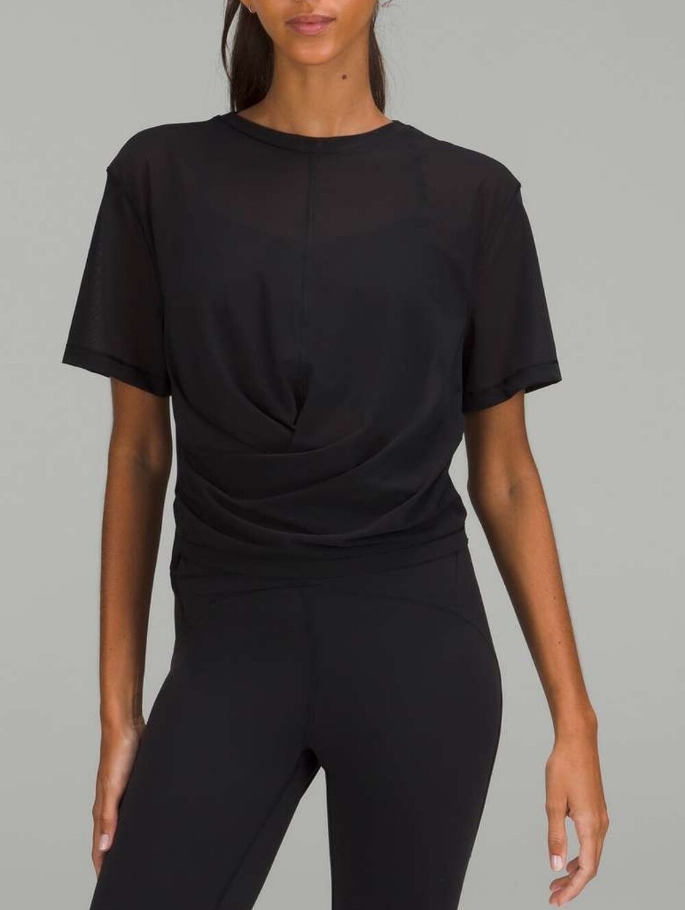 Lululemon Lightweight Mesh Reversible Yoga T-Shirt In Black